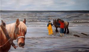 Voir le détail de cette oeuvre: Oostduinkerke et la pêche à cheval